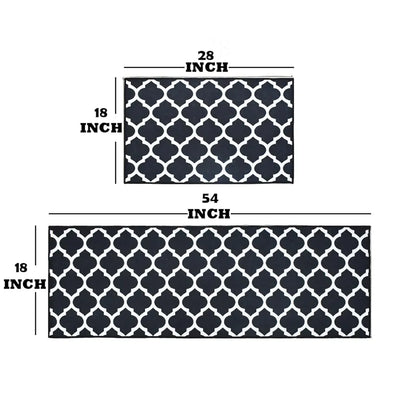 Ishro Home Velvet Premium Kitchen Mats For Floor Kitchen Runner 2 Pcs Set Colour Black Diamonds
