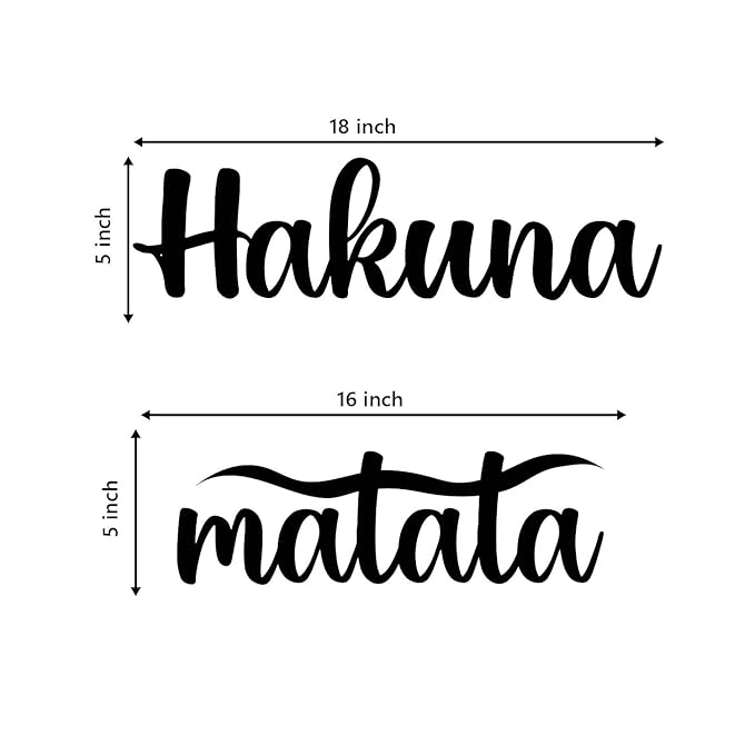 Ecraftindia Hakuna Matata Black Mdf Engineered Wooden Wall Art/ Hanging Cutout for Home Wall Decor