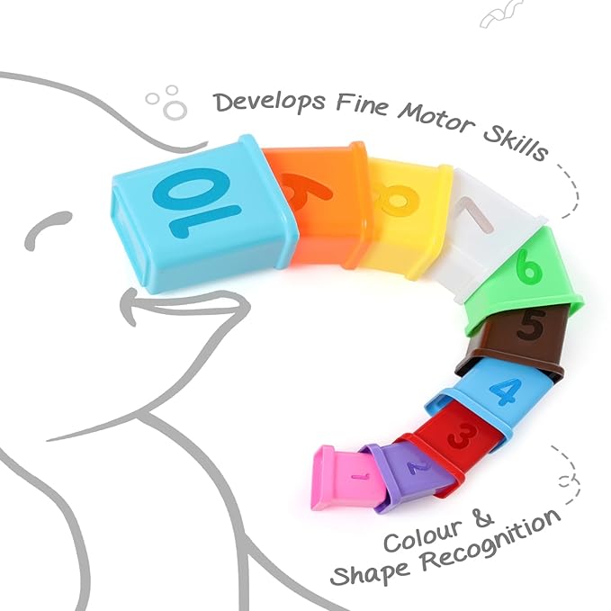 Firstcry Intelliskills Premium Stacking & Sequencing 10 Pieces Cubes Toy for Kids | Activity & Learning Toys