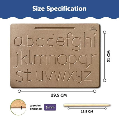 Mini Leaves Montessori Wooden Small Letter Alphabet Tracing Board | Tracing Letters for Kids