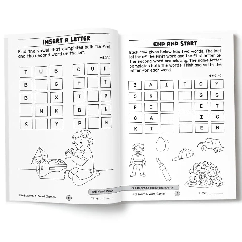 Crossword & Word Games for Kids  - Ultimate Brain Games: 120+ Fun Word Puzzles to Improve Vocabulary and Spelling - | The Book Tree Books