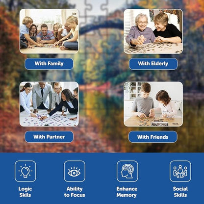 Mini Leaves 108 Piece Wooden Puzzle for Kids & Adults | Kromlau Park, Saxony Germany Jigsaw Puzzle | Fun & Challenging Kids