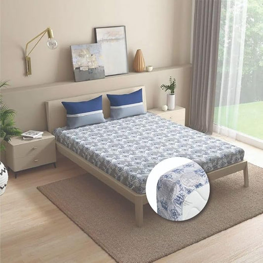 Wakefit Bedsheet For King Size Bedsheet King Size Bed Cotton 2 Pillow Covers Elastic Sheet Nautical Multicolor