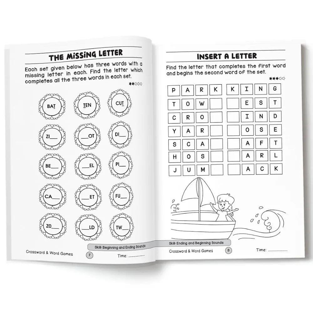 Crossword & Word Games for Kids  - Ultimate Brain Games: 120+ Fun Word Puzzles to Improve Vocabulary and Spelling - | The Book Tree Books