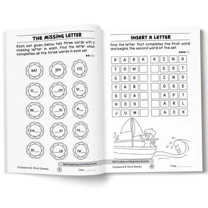 Crossword & Word Games for Kids  - Ultimate Brain Games: 120+ Fun Word Puzzles to Improve Vocabulary and Spelling - | The Book Tree Books