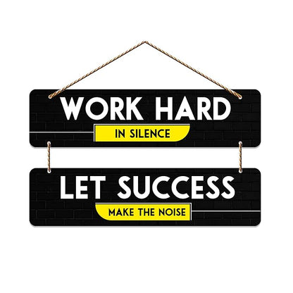 Artvibes Work Hard Motivational Quote Wall Hanger for Home Decor | Office | Set of 2
