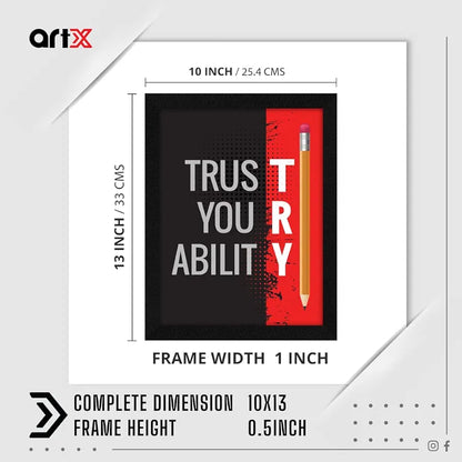 ArtX Paper Inspirational Quote Trust Your Ability Wall Art Painting