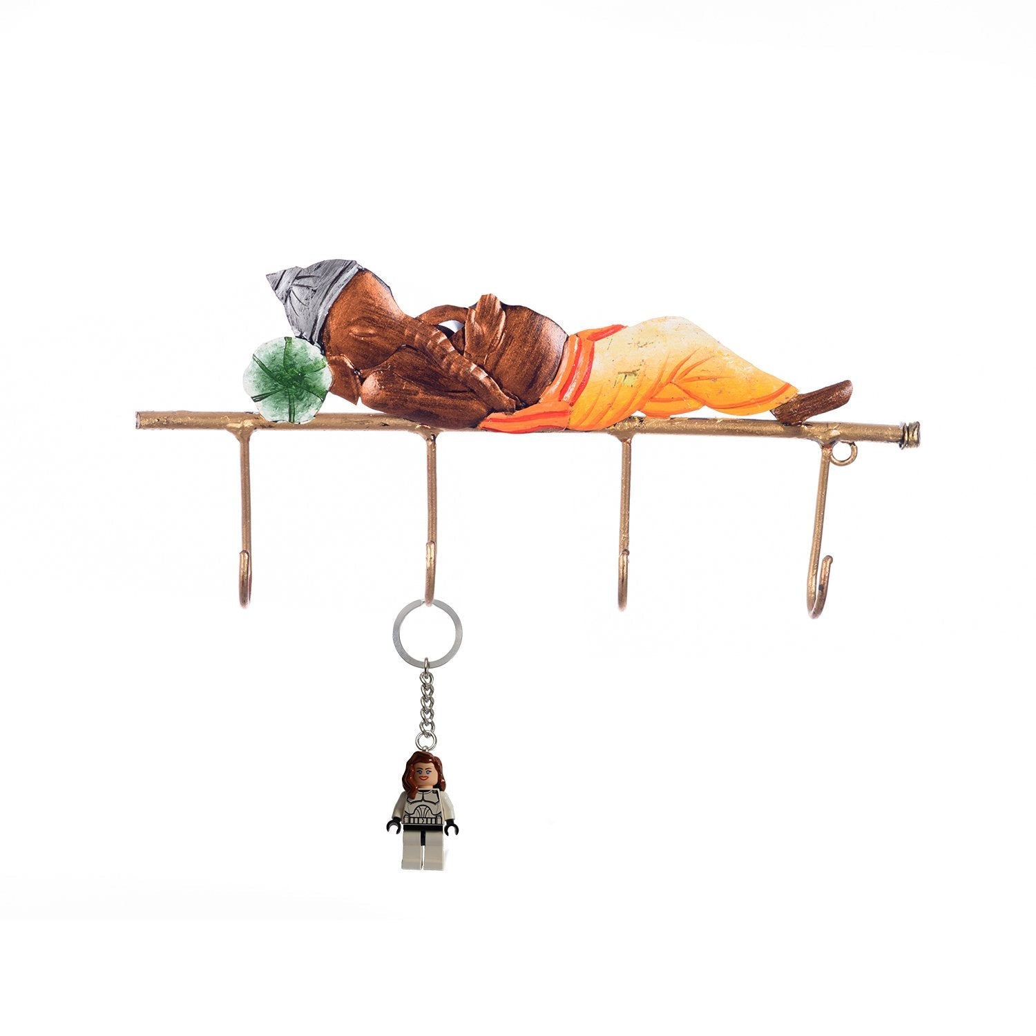 Ecraftindia Lord Ganesha Resting Wrought Iron Key Holder