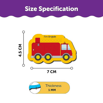 Mini Leaves 26 Pieces Transport Full Magnetic Fridge Magnets for Kids | Educational Toy for Kids