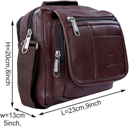 Leather World Sling Bag for Men PU Leather Messenger Cross Body Travel Office One Side Chest Shoulder Bag for Men & Women