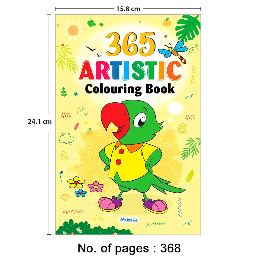365 Artistic Colouring Book for Kids | Jumbo Colouring & Activity Book with 368 Pages | Fun Gift for Boys & Girls Ages 3+ | Improves Creativity, Focus & Fine Motor Skills | By Majestic Book Club