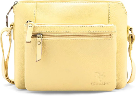 Goatter Genuine Leather 9" Inch Sling Cross-Body Bag For Women's