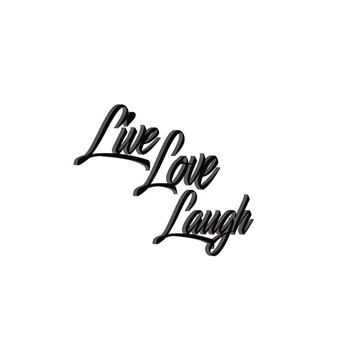 Ecraftindia "Live Love Laugh Black Engineered Wood Cutout Wall Art Decor | Romantic Wall Hangings
