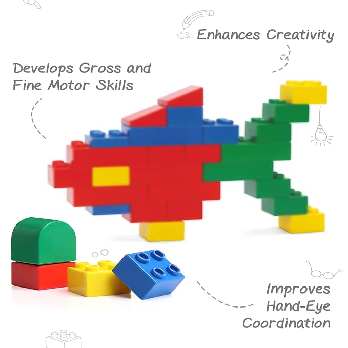 Firstcry Intelliskills Premium 75 Pieces Jumbo Construction Block Sets for Baby & Kids