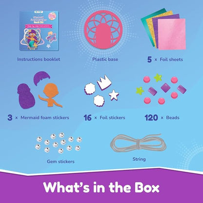 Bloomingo Art & Craft Kit - Mermaid Dreamcatcher | Diy Dream Catcher Kit for Kids | Themed Dream Catcher With Fun Foil Stickers