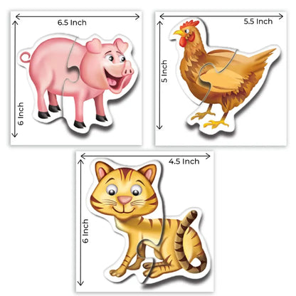 TOYKRAFTT 2 Piece Floor Puzzles for Kids Age of 2 Years Above, Chunky Pieces, Educational Toys for Toddlers, My First Farm Animal Puzzles