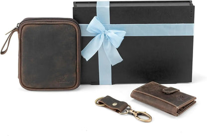 Goatter Genuine Leather Gift Hamper for Men, Leather Wallet & Organizer and Key Chain, 