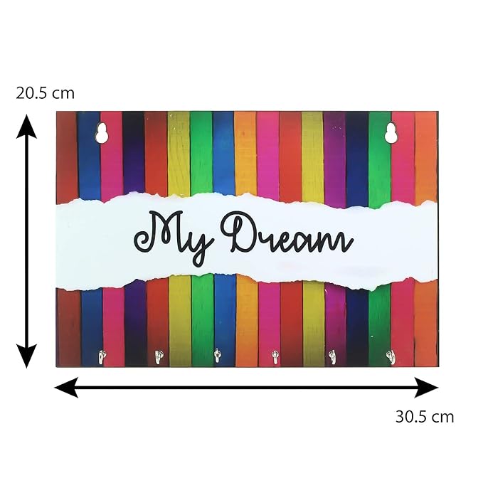 Ecraftindia My Dream Theme Wooden Key Holder With 6 Hooks