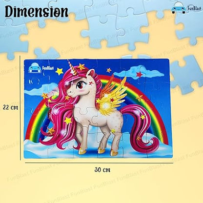 FunBlast Unicorn Horse Jigsaw Puzzle for 4+ Year Old Kids, Jigsaw Puzzle for Kids 24 Pcs