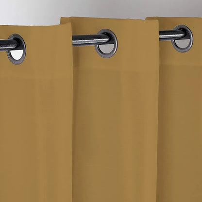 Divine Casa Super Satin Blackout Door Curtains Solid Panels for Complete Light Block Size 7 Feet Silky Colour Cool Beige (Pack of 2)