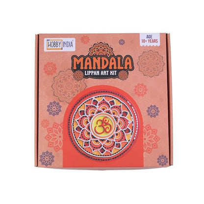 Hobby India Diy Lippan Art Mandala Painting and Craft Kit - Complete Set With Wooden Mandala Board | Mandala Design