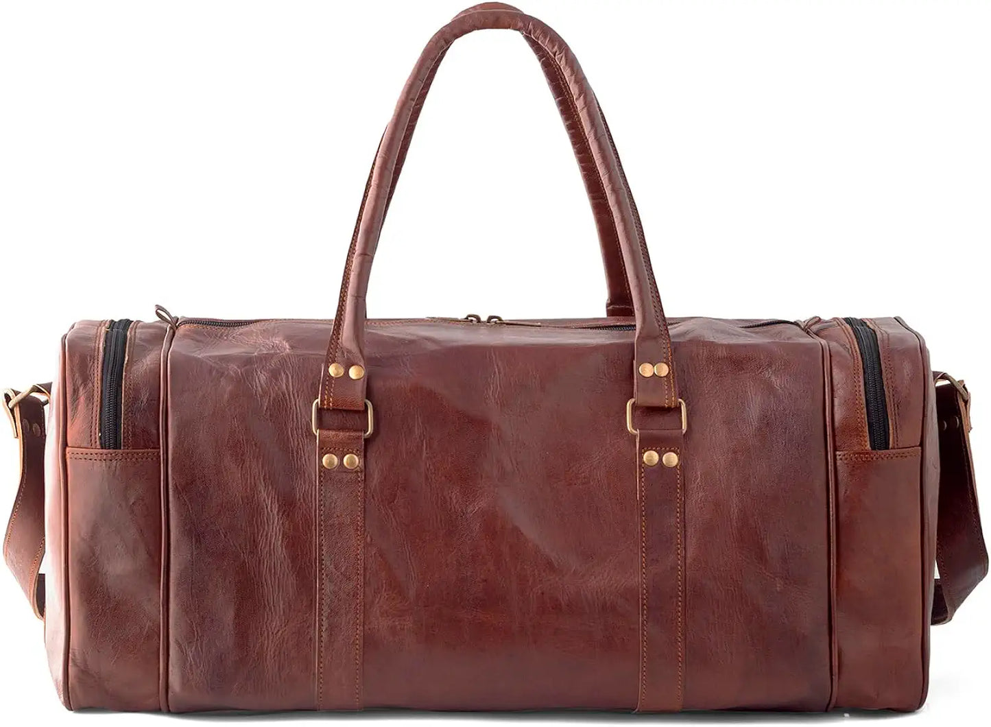 Goatter Genuine Leather Multi Pockets Travel 22" Inch Duffle Bag for Men Large Size