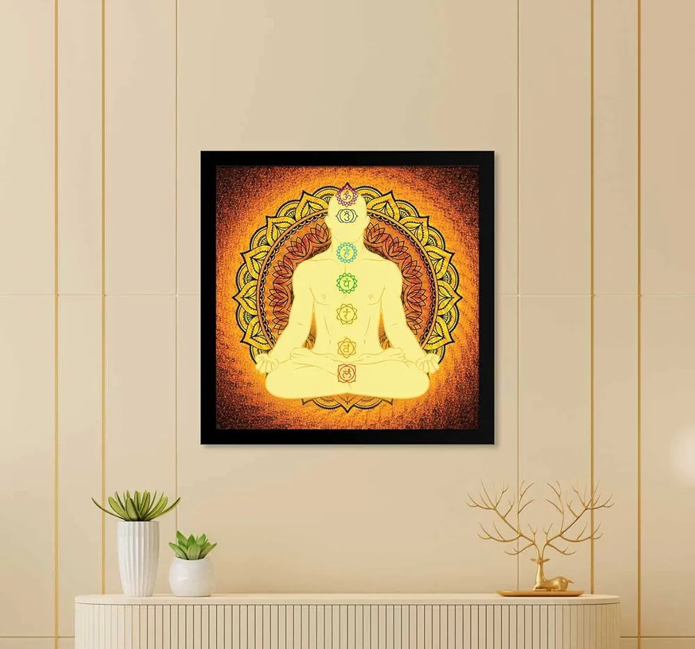 ArtX Yoga Meditation Big Canvas Painting With Frame