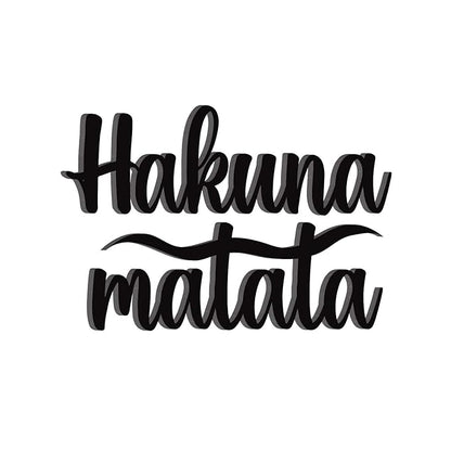 Ecraftindia Hakuna Matata Black Mdf Engineered Wooden Wall Art/ Hanging Cutout for Home Wall Decor