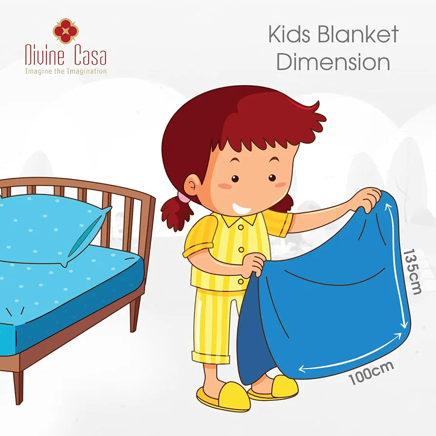 Divine Casa 120 GSM Microfiber Single Kids Dohar Soft & Lightweight Throw Blanket Hexagonal Pattern Colour Silver Grey