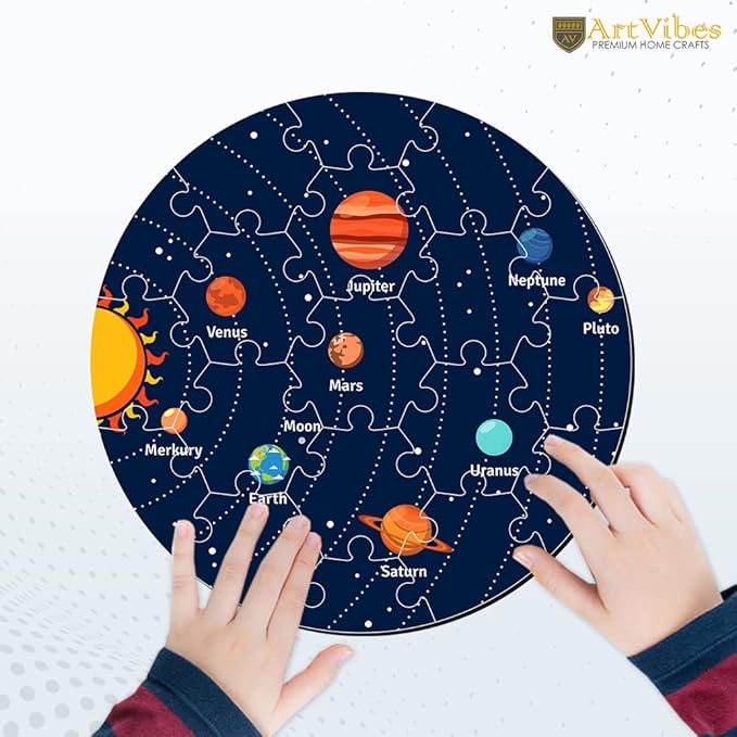 Artvibes Our Solar System Wooden Premium Puzzles for Kids Age 3-5 | Toddlers Wooden 19 Pieces Puzzle | Fun Learning Brain Booster for Kids