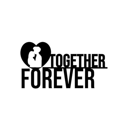 Ecraftindia Together Forever Black Engineered Wood Cutout Wall Art Decor | Wooden Wall Decor Item