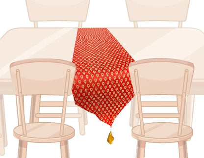 Pink Parrot-Designer Durable Dopian Silk Table Runner Colour Multicolour