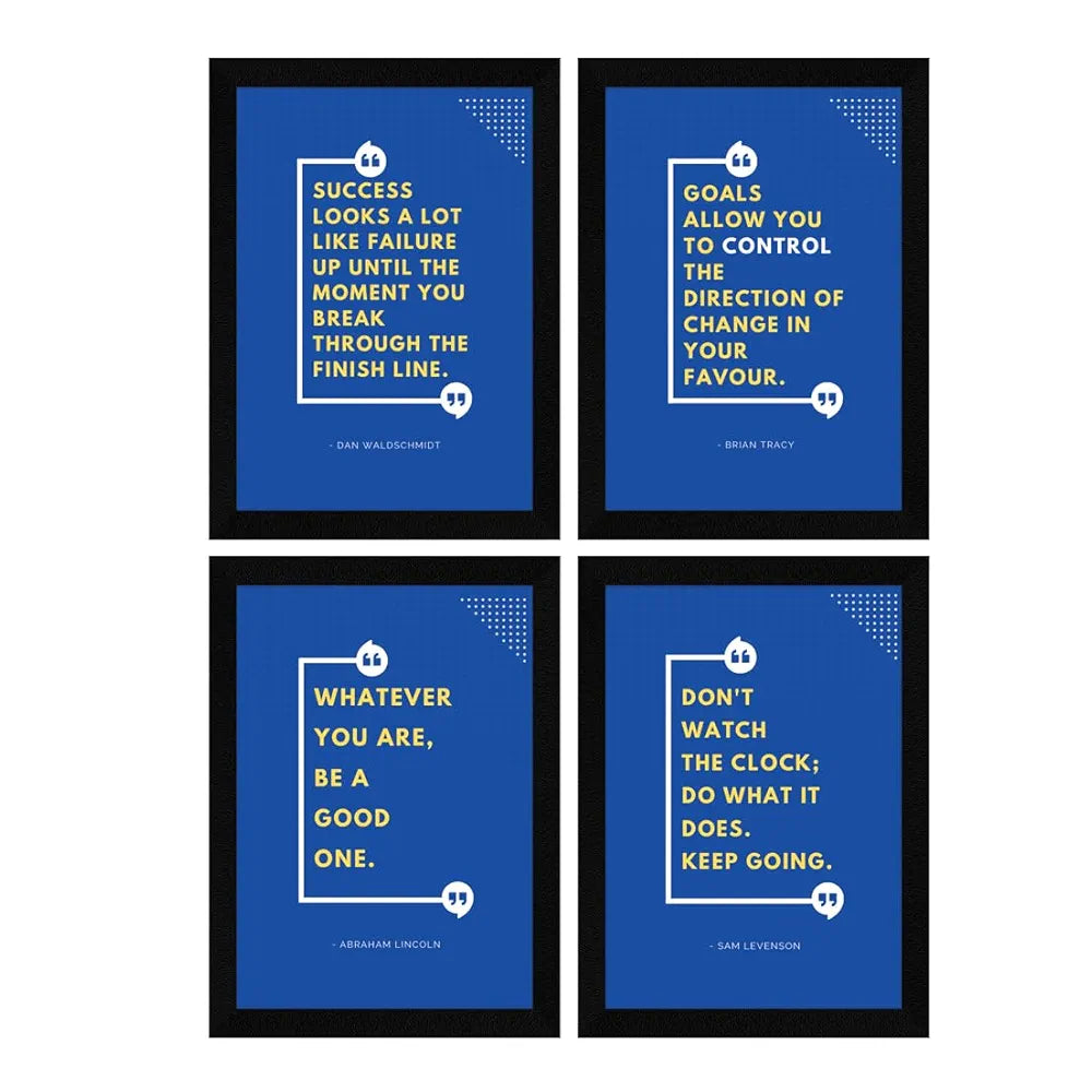 ArtX Paper Sales Business Marketing Motivational Quotes Wall Frames AXF00182-MOT Set of 4