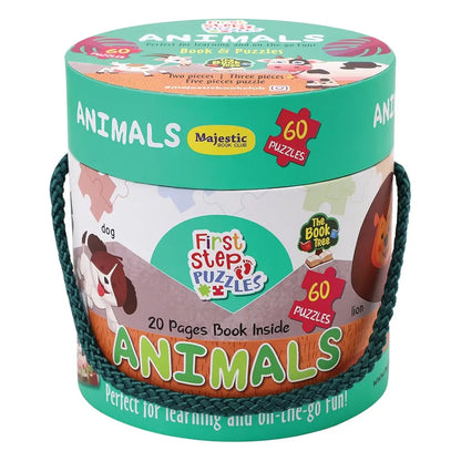 The Book Tree Animal Puzzle for Kids - 60 Piece Animals Jigsaw & Toddler Puzzles with 1 Board Book,Educational Toy for Cognitive Development | Fine-Motor Skills | Age 2+ by Majestic Book Club