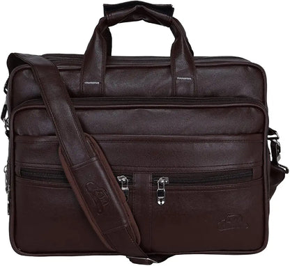 Leather World Expandable PU 15.6 inch Laptop Office Bag Men Women Messenger Briefcase