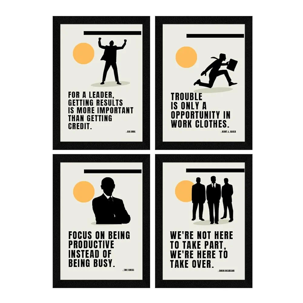 ArtX Paper Marketing Business Sales Motivational Quotes Wall Frames AXF00183-MOT Set of 4