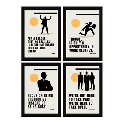 ArtX Paper Marketing Business Sales Motivational Quotes Wall Frames AXF00183-MOT Set of 4