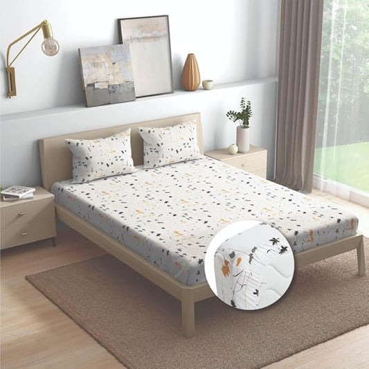 Wakefit Bedsheet For King Size Bedsheet King Size Bed Cotton 2 Pillow Covers Elastic Fitted Sheet Serene Flora Multicolor
