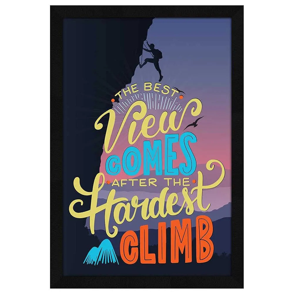 ArtX Paper The Best View Motivational Quote Framed Wall Art Painting