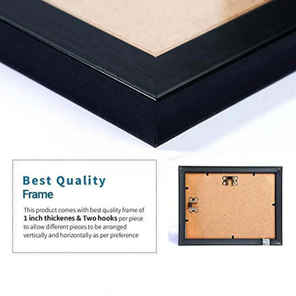 Kotart Kitchen Cooking is Love Funny Quotes Framed Wall Paintings / Posters with Frame Set of 4 multicolor