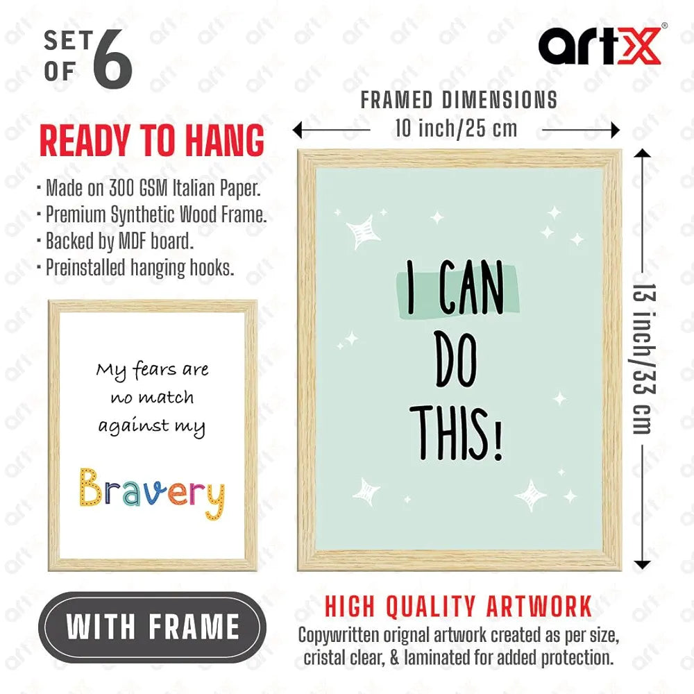 ArtX Paper Motivational-04 Quotes Wall Paintings Set of 6