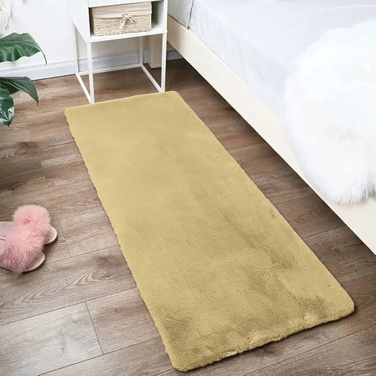 Luxe Home International Ruffle Bath Runner 2 X 5 Ft Colour Gold