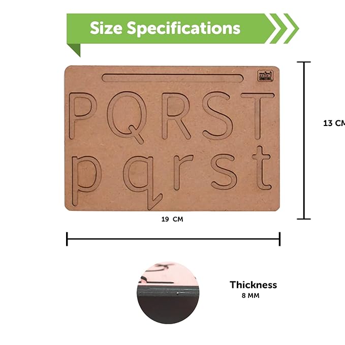 Mini Leaves English Alphabet Tracing Board Capital | Small and Numbers With 2 Dummy Pencils | Alphabet Board Capital and Small