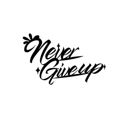 Ecraftindia Never Give Up Motivational Quote Black Engineered Wood Cutout Wall Art Decor