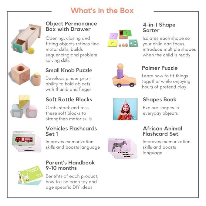 Curious Cub Montessori Learning Wooden Toys Box | Box 5 |improve & Develop Language Memory Skills