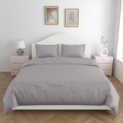 Haus & kinder Cotton Plain Solid Bedsheet for King Size 2 Pillow Covers | Colour Mauve