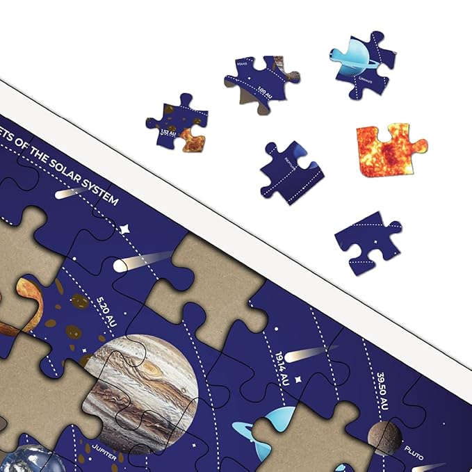 Mini Leaves 35 Piece Wooden Puzzle for Kids | Solar System Jigsaw Puzzle | Educational Toys for Kids 3+ Years