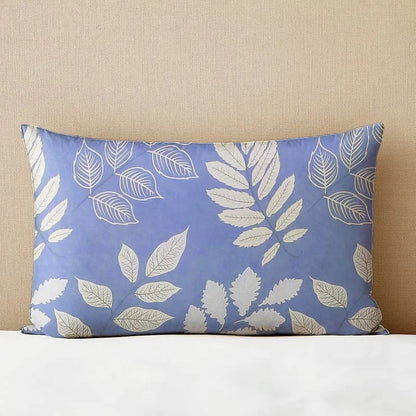 BSB HOME Prime Collections 160tc Pure Microfiber Glace Cotton Double Bedsheet with 2 King Size Pillow Covers Royal Blue White Leaf