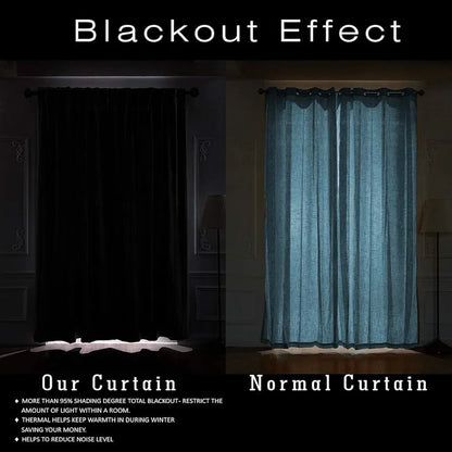 Cloth Fusion Blackout Door Curtains 8 Feet Long Set of 2 Mustard Colour