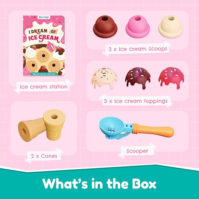 Bloomingo Pretend Play Kit I Dream of Ice Cream | Fun Ice Cream Making Set for Kids